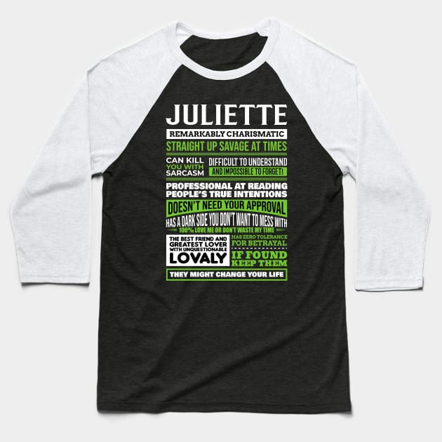 Juliette Baseball T-Shirt by The Curious Cats Podcasts